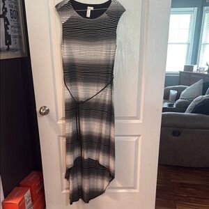 Emma & Michele Black and White Asymmetrical Cut Out Dress